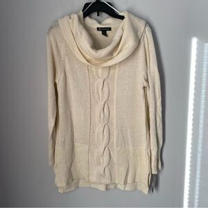 INC Women’s Cowl Neck Kable Knit Tunic Knit Wool Blend Sweater size XL